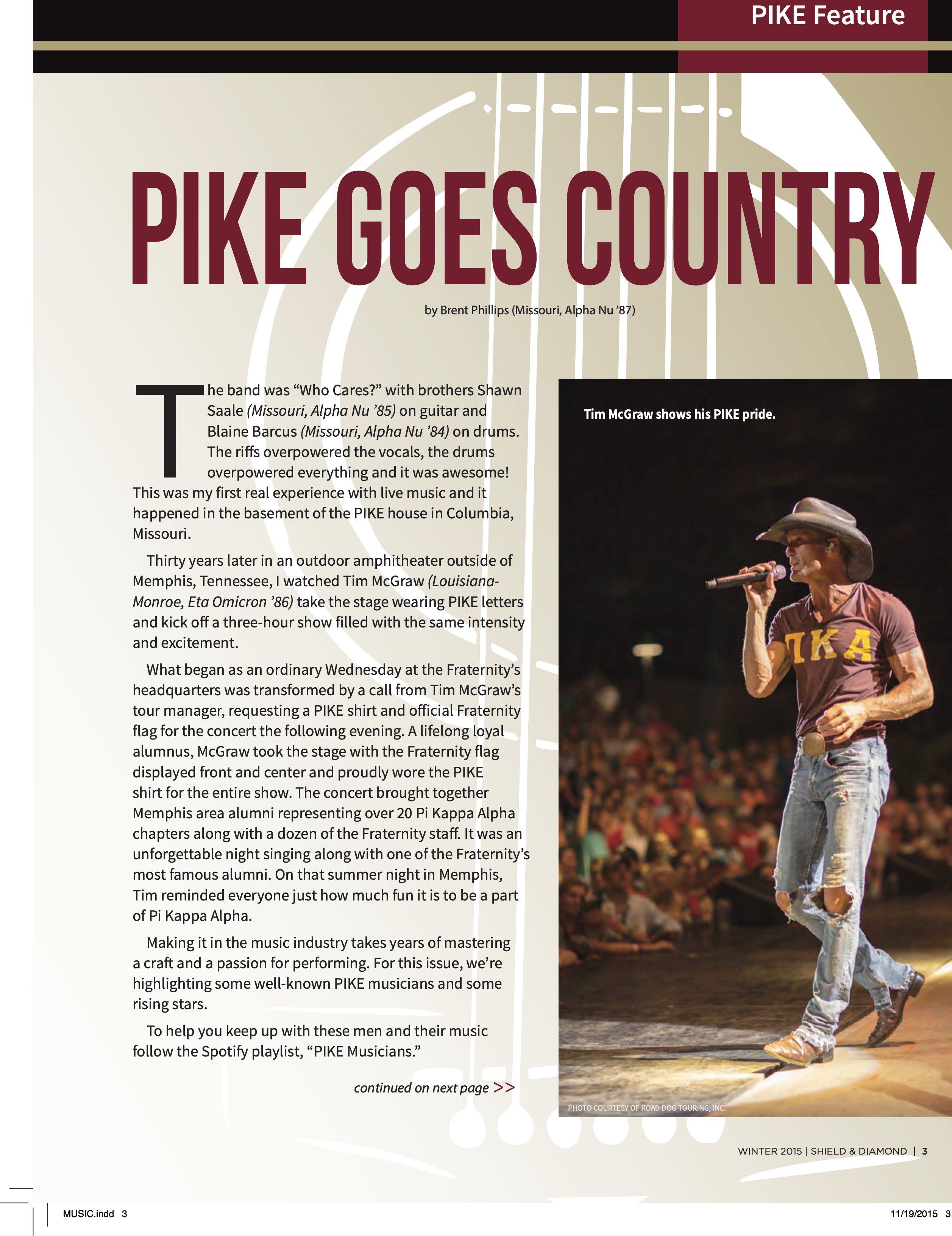 Pike Feature: Pike Goes Country, Winter 2015